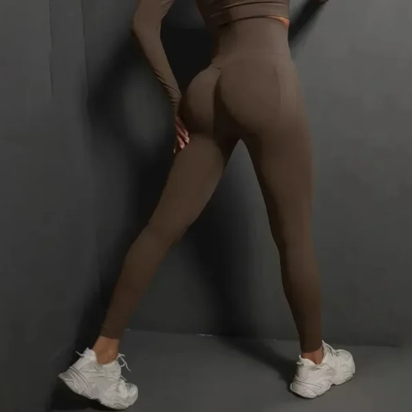 The new yoga trousers women high waisted skinny sweatpants peach lifting hip training running fitness nine-minute trousers