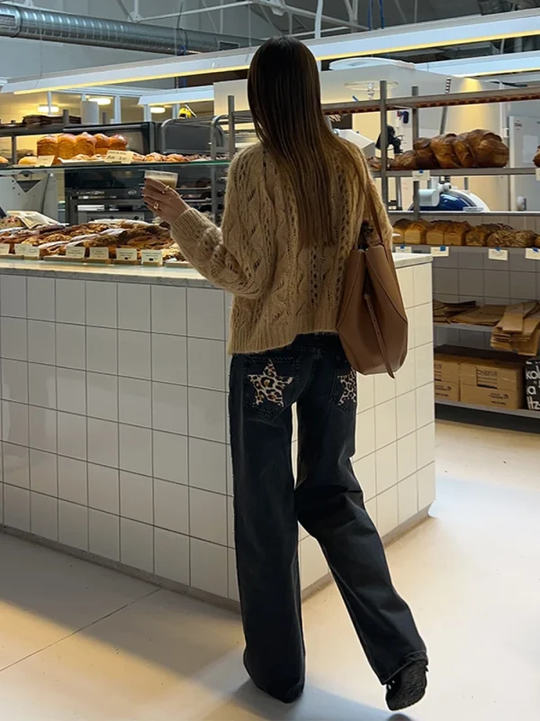 Street Patchwork Jeans Women High Waist Wide Leg Floor-length Denim Pants Female 2025 Spring Summer Chic Casual Loose Pant Lady - Image 4