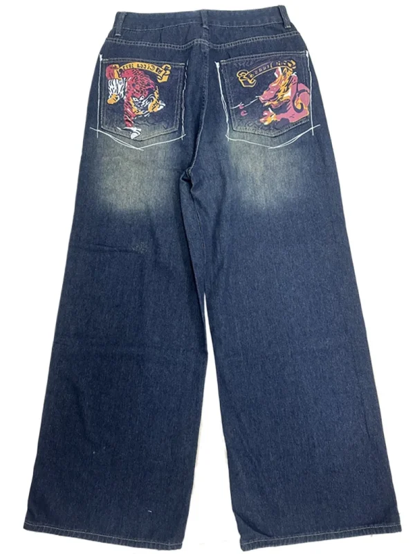 American Fashion Hip Hop Joker Special Spot Loose Jeans Women Street Y2K New Oversized Wide-leg Pants Unisex Mopping Punk Jeans