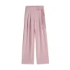 High Waist Buttons Suit Wide Leg Women's Full Pants 2024 New Spring Summer Female Elegant Minimalism Straight Loose Trousers - Image 6